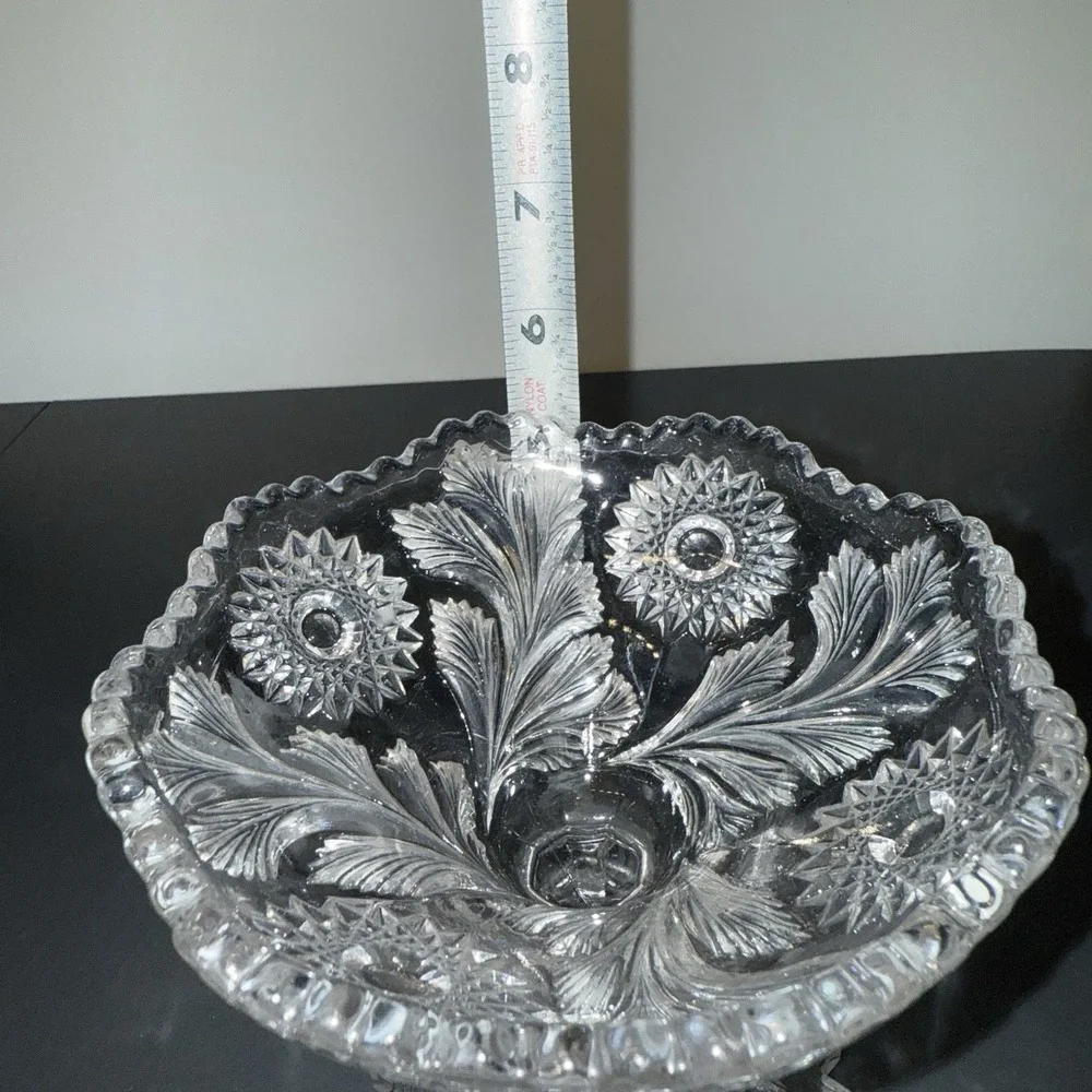 Vintage Millersburg Hobstar‎ & Feather Stemmed Compote